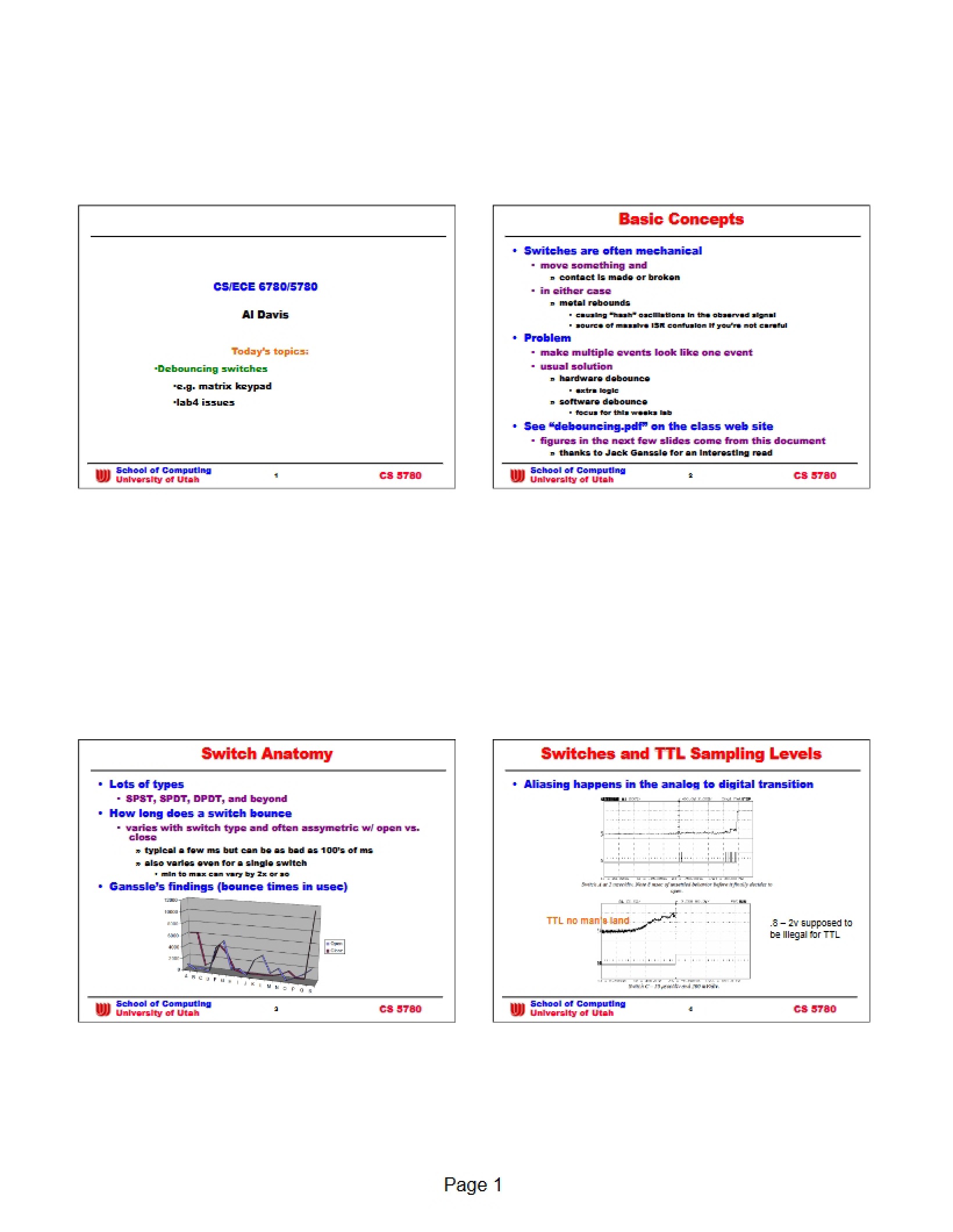 Techniques for Debouncing Switches