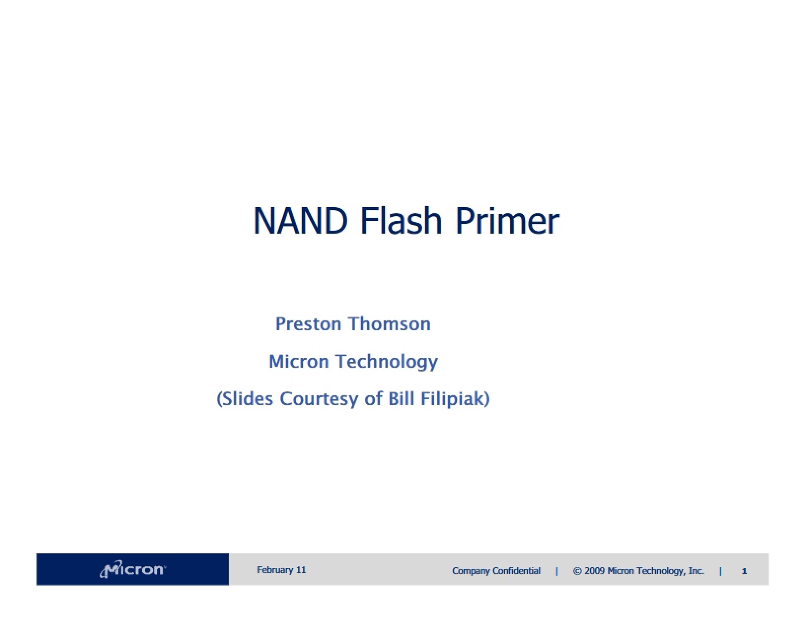 Introduction to NAND Flash