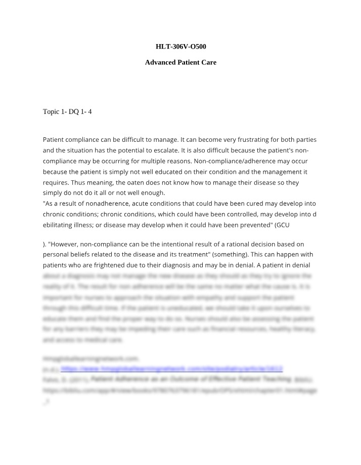 Managing Patient Compliance - Strategies for Empathy