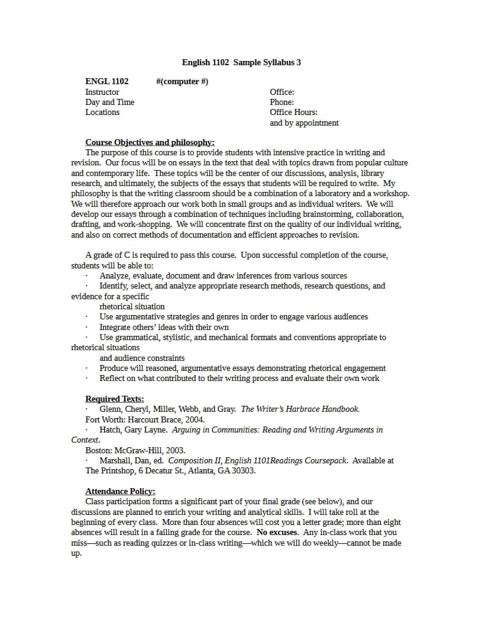 Composition II Course Materials - Part C