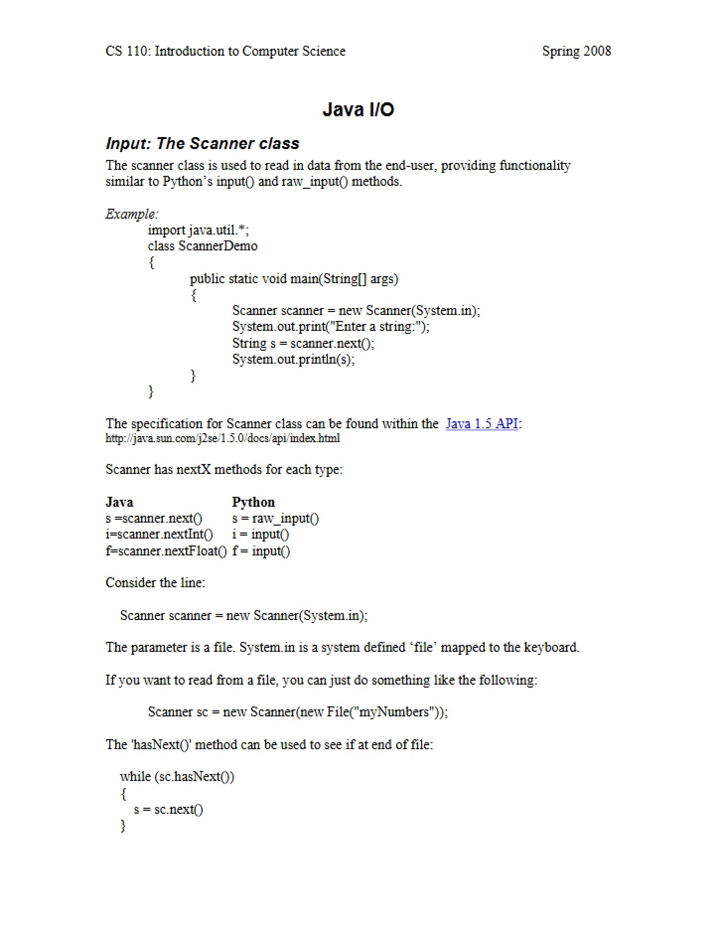 Input and Output in Java