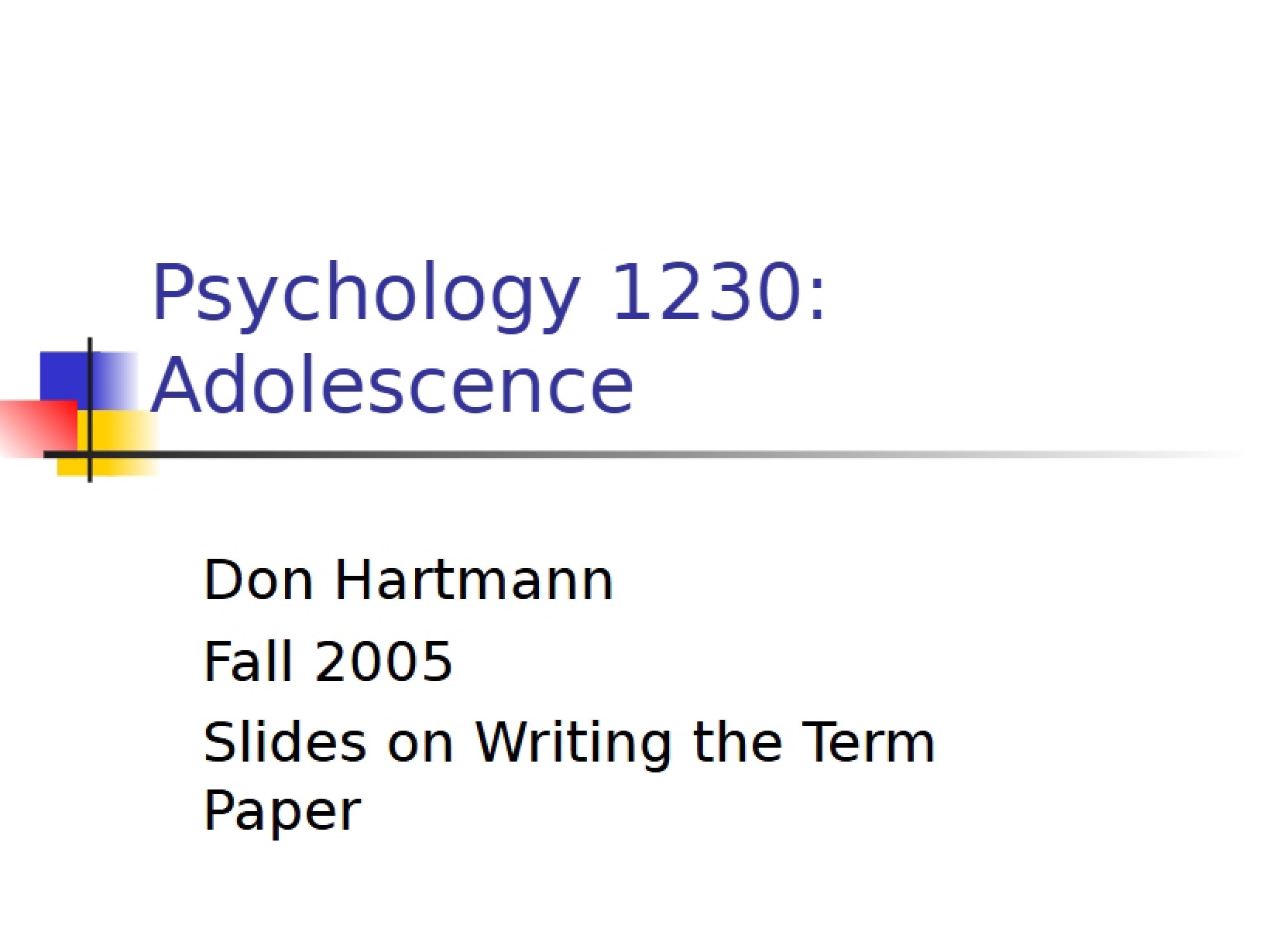 Lecture Notes for PSY 1230 - PSY 1230