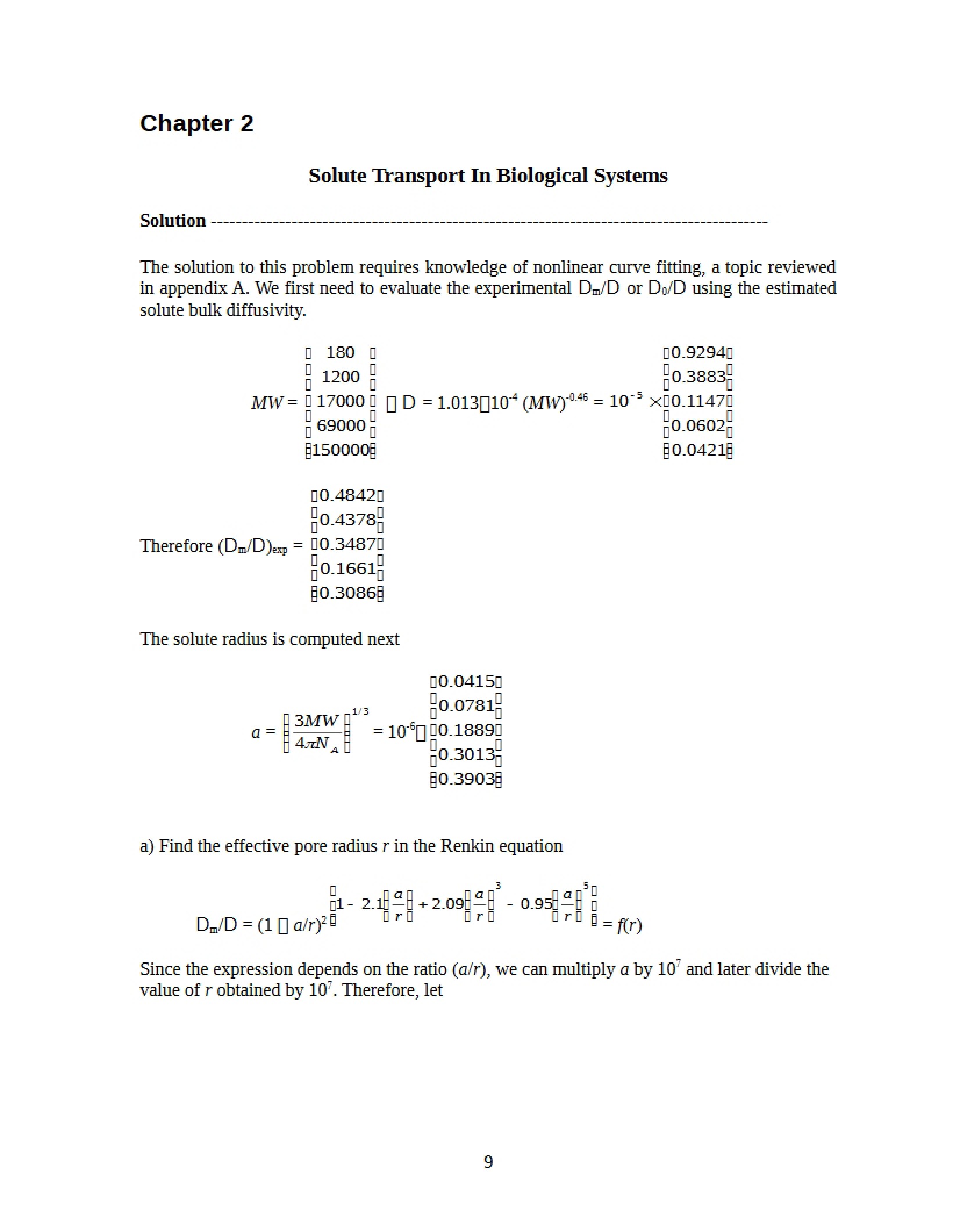 Ch 2 - Biological Systems Solute Transport