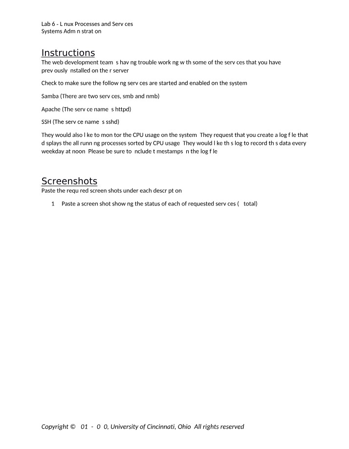 Linux Processes and Services - Lab 06 (Hoffmann)