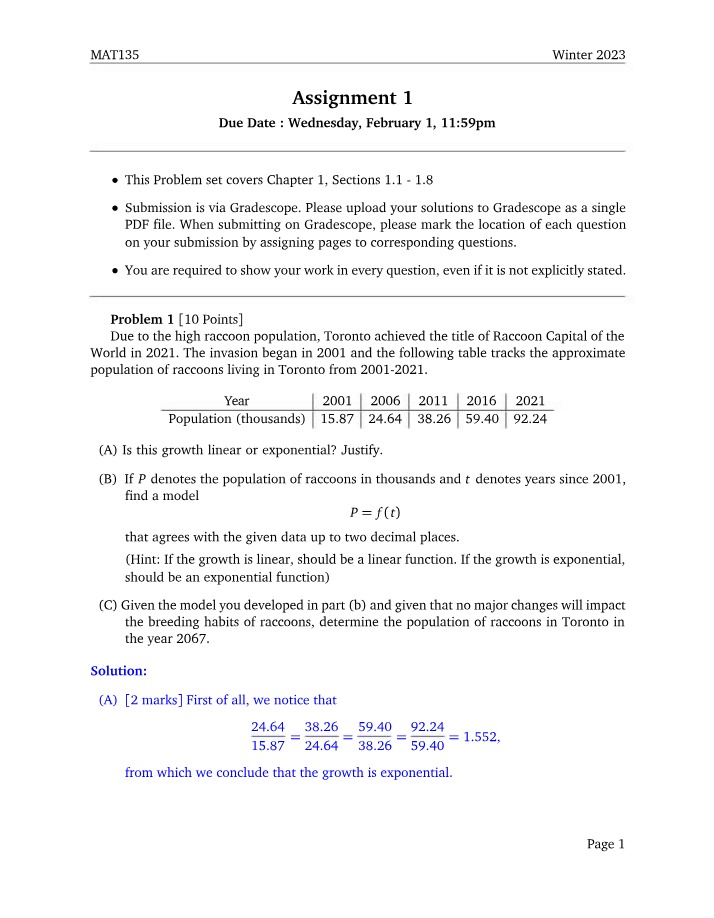 MAT135 Assignment 1 Draft