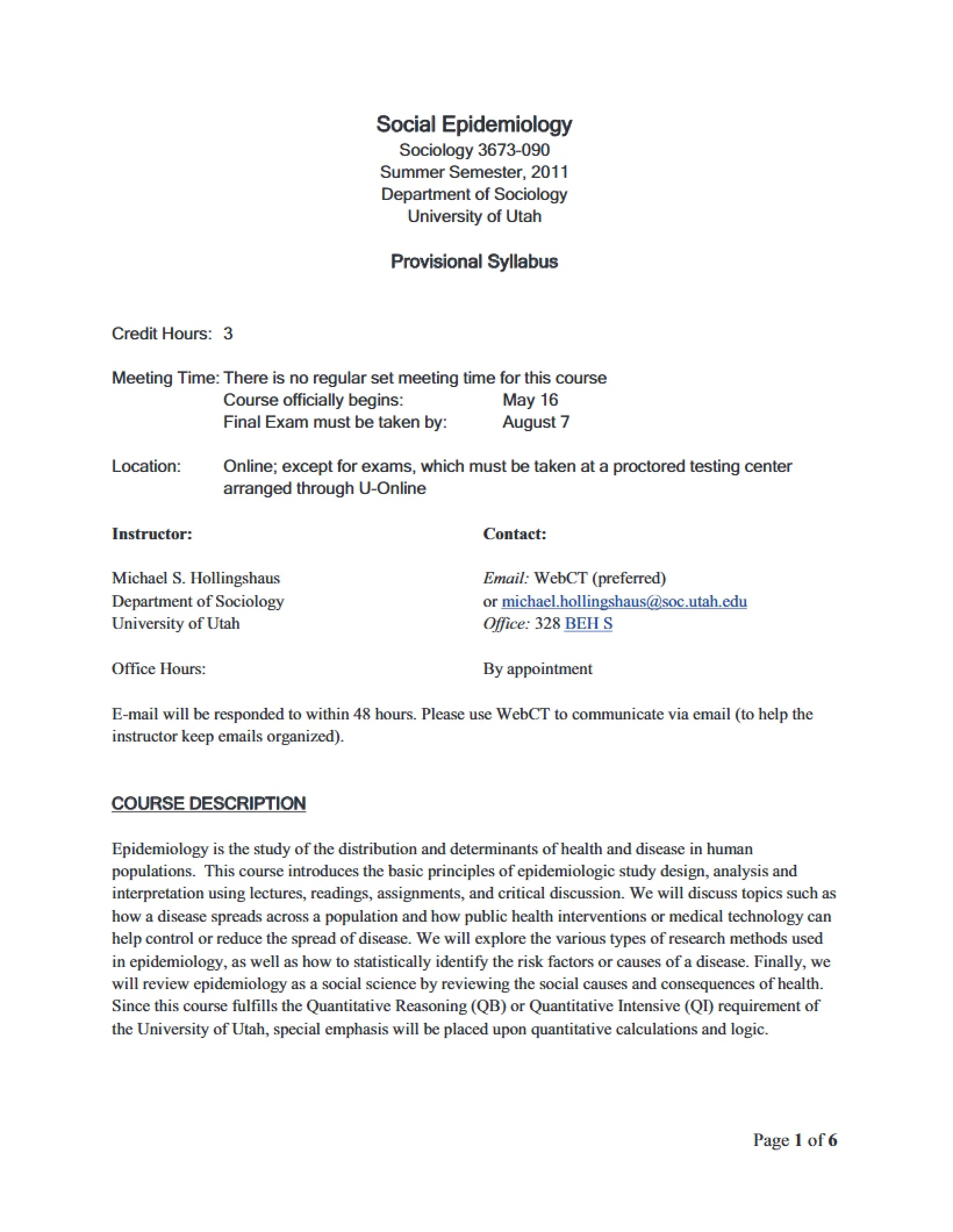 Syllabus for SOC 3673