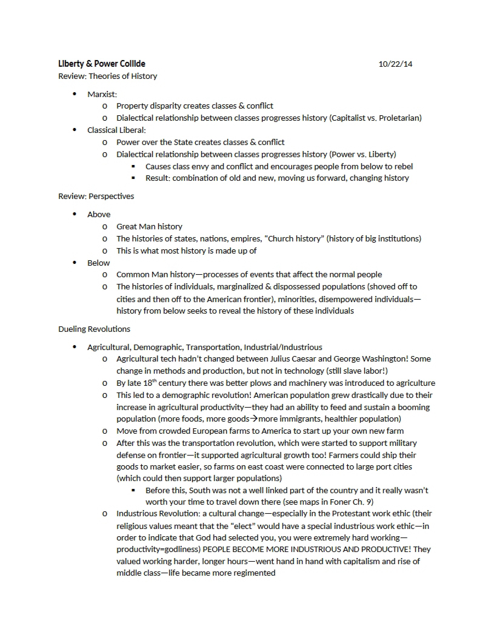 Historical Theories Review