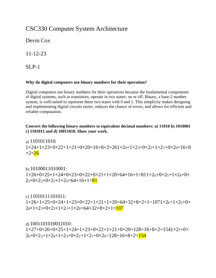 Why Computers Use Binary Numbers for Operations