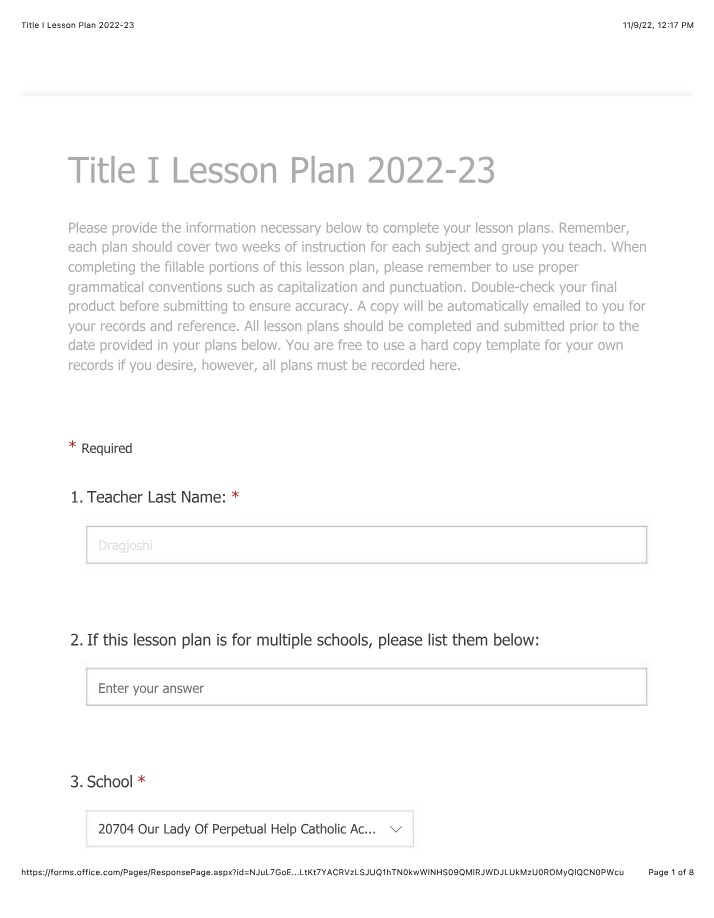 2022-23 Title I Lesson Plan