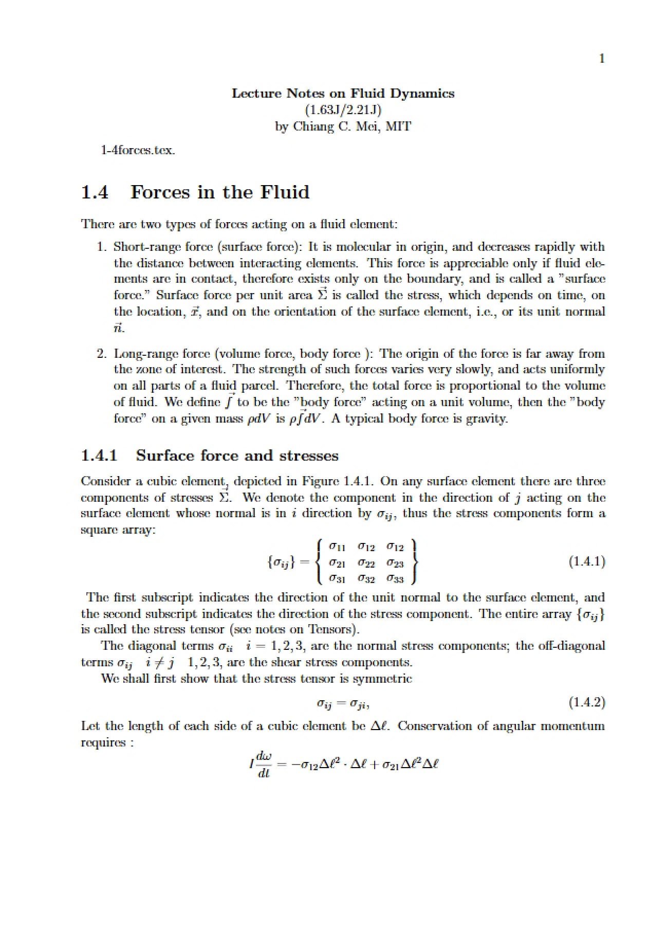 Fluid Forces