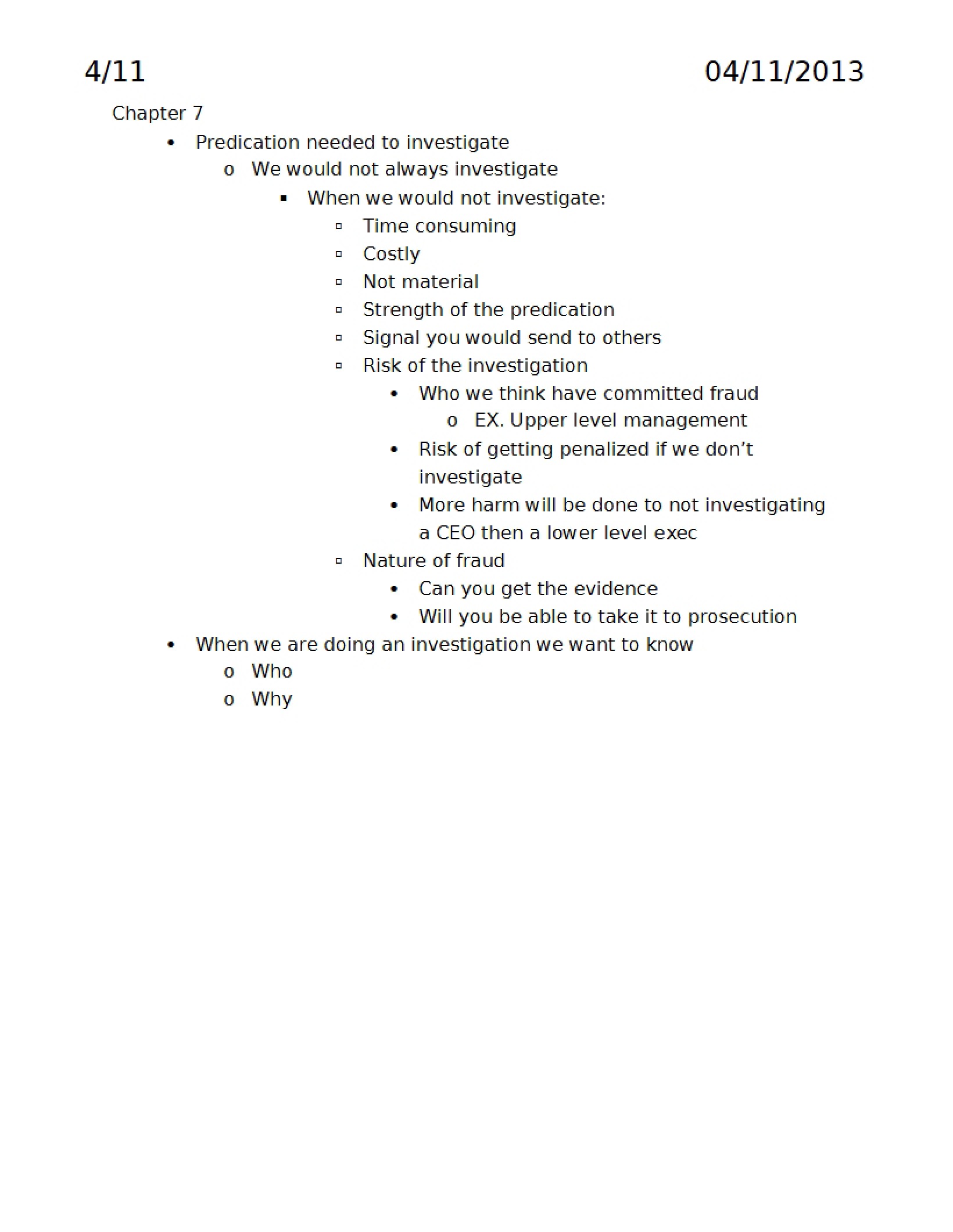 Fraud Examination Chapter Seven