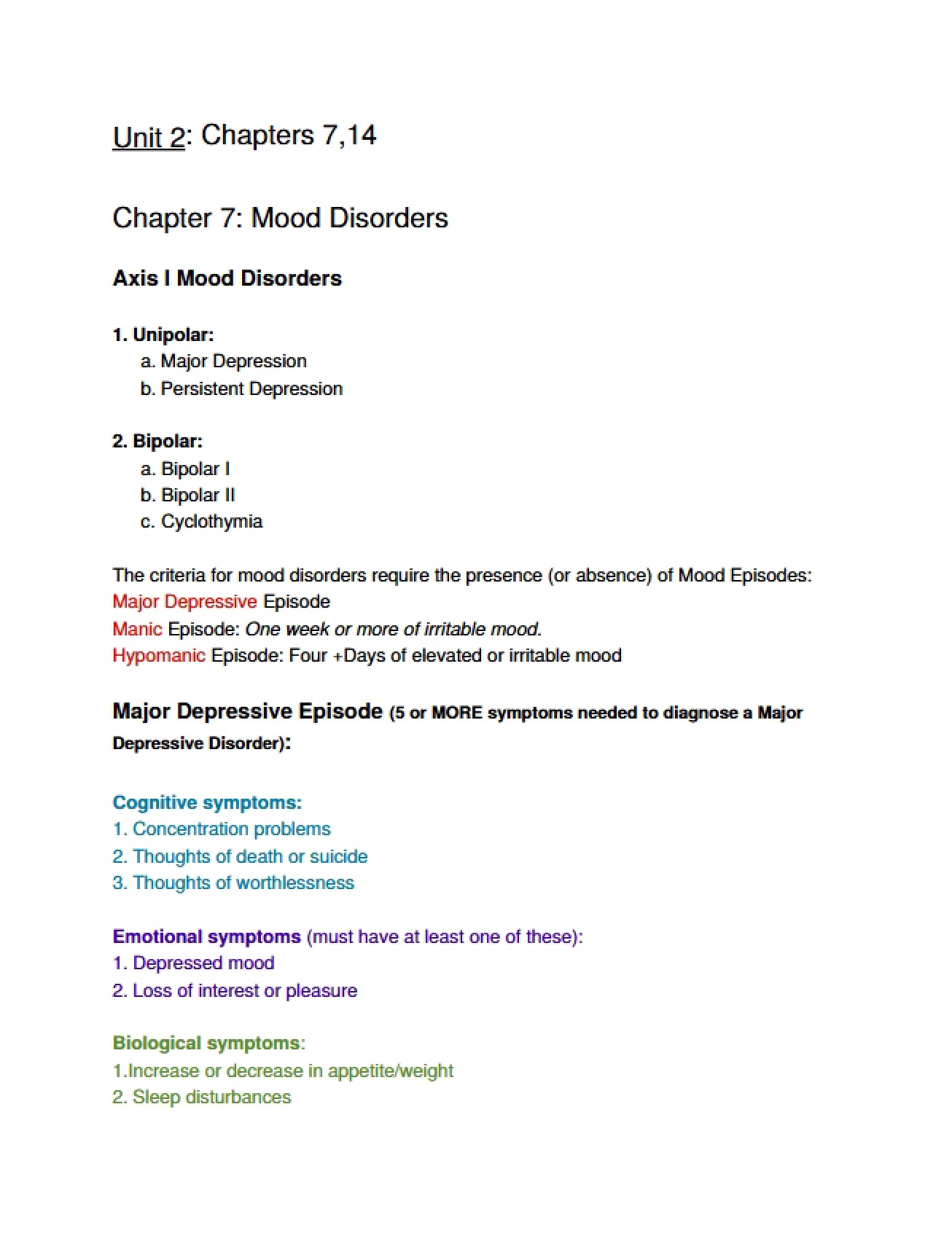 Seventh Chapter on Mood Disorders