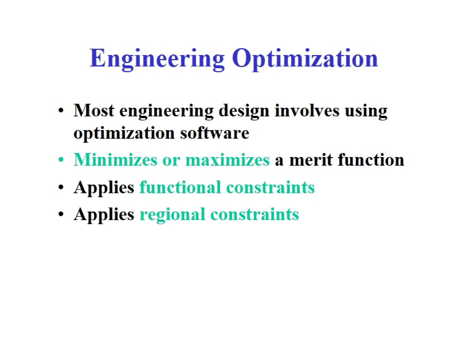 Optimization in Engineering