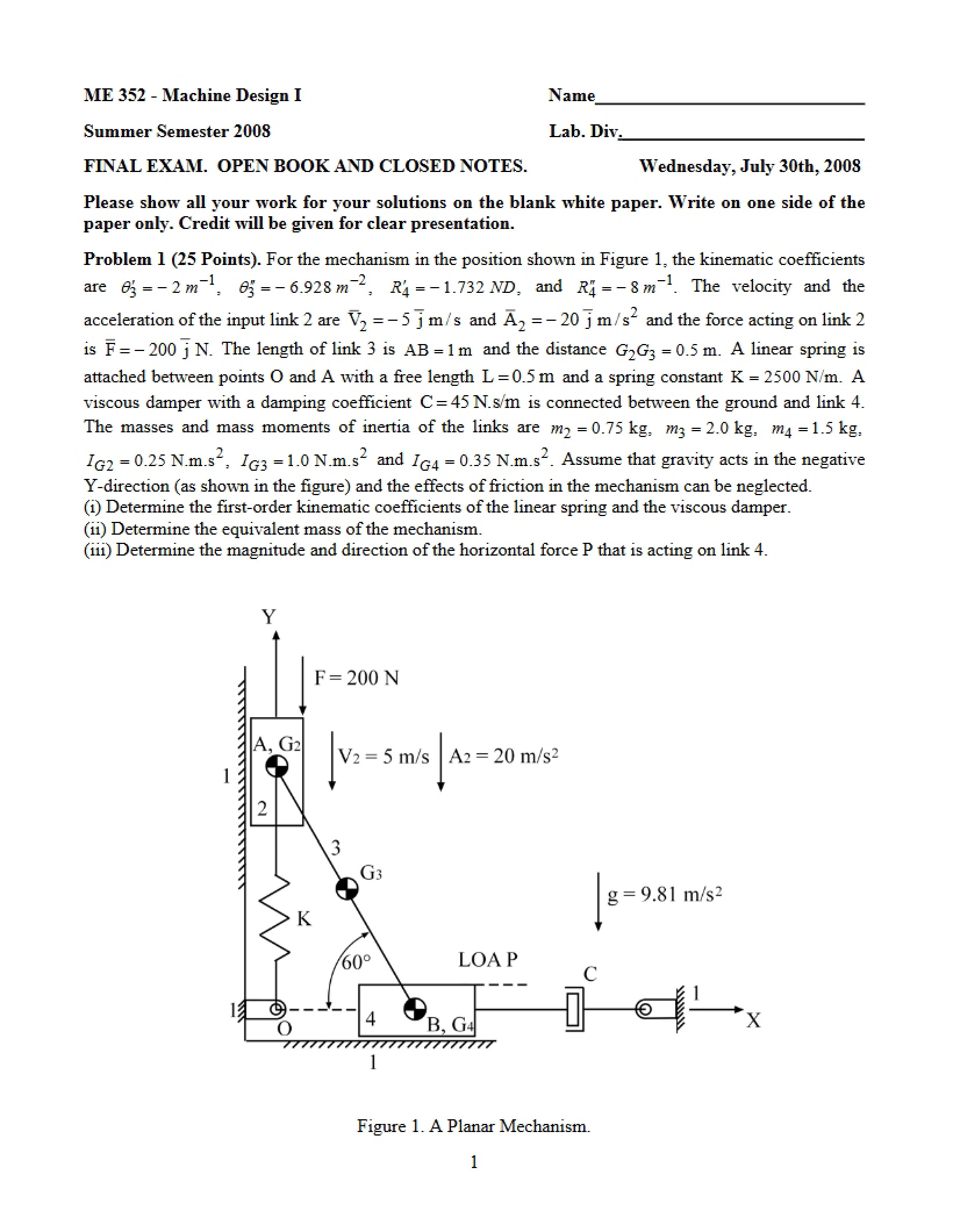Summer 2008 Final Exam