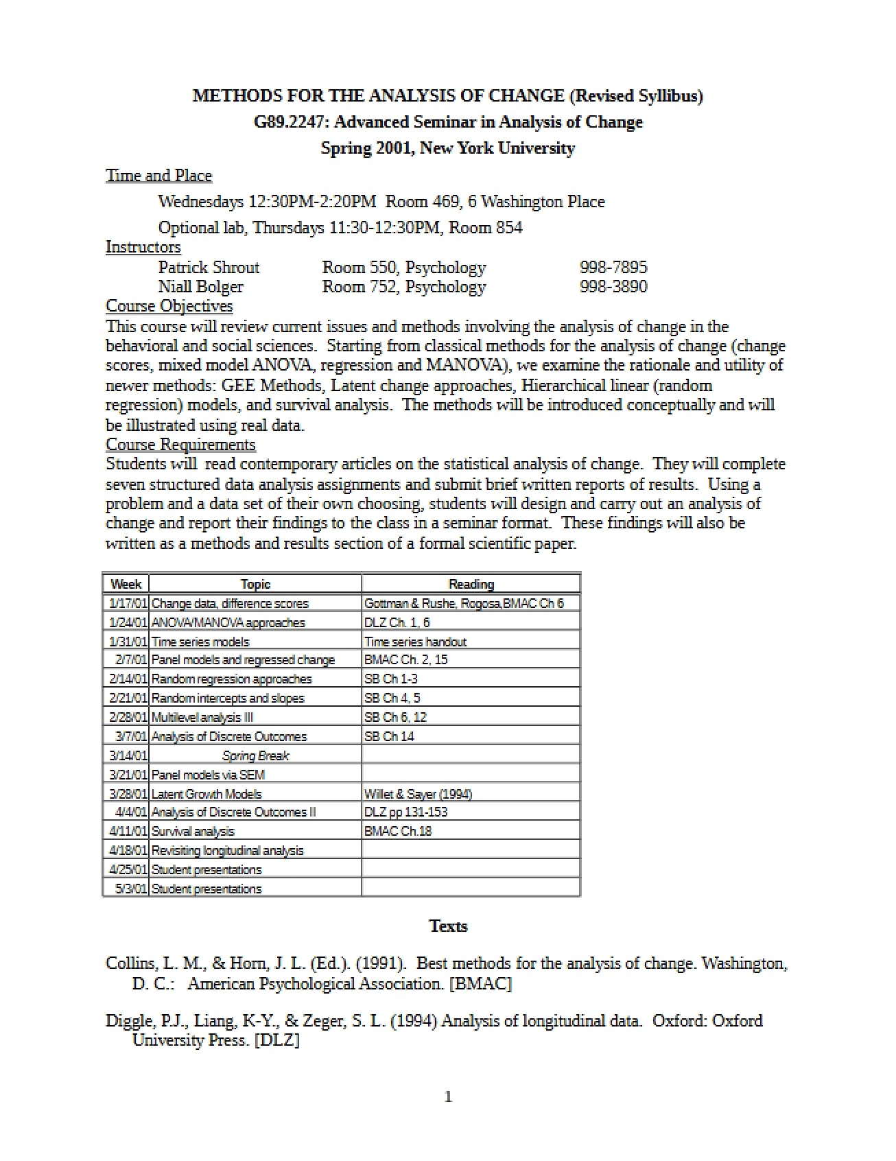 Analyzing Change Methods
