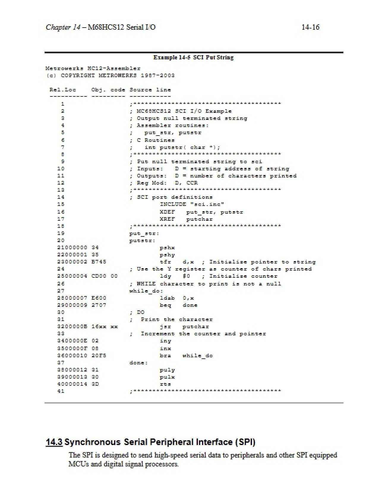 Serial IO M68HCS12 Chapter 14