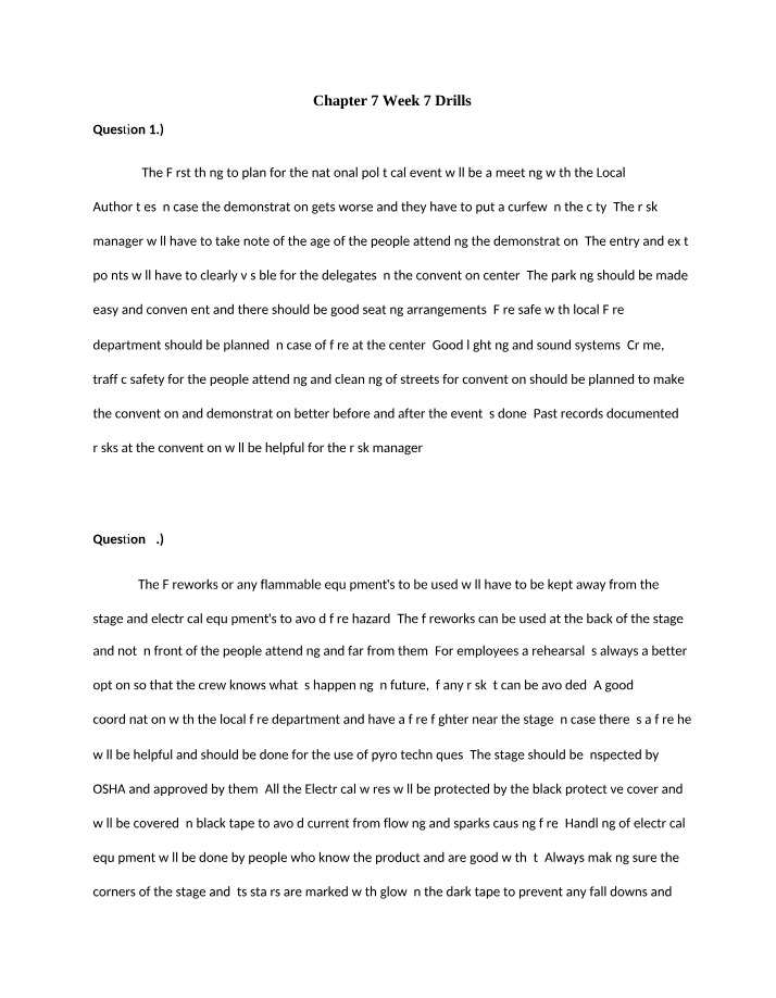 Week 7 - Chapter 7 Drills