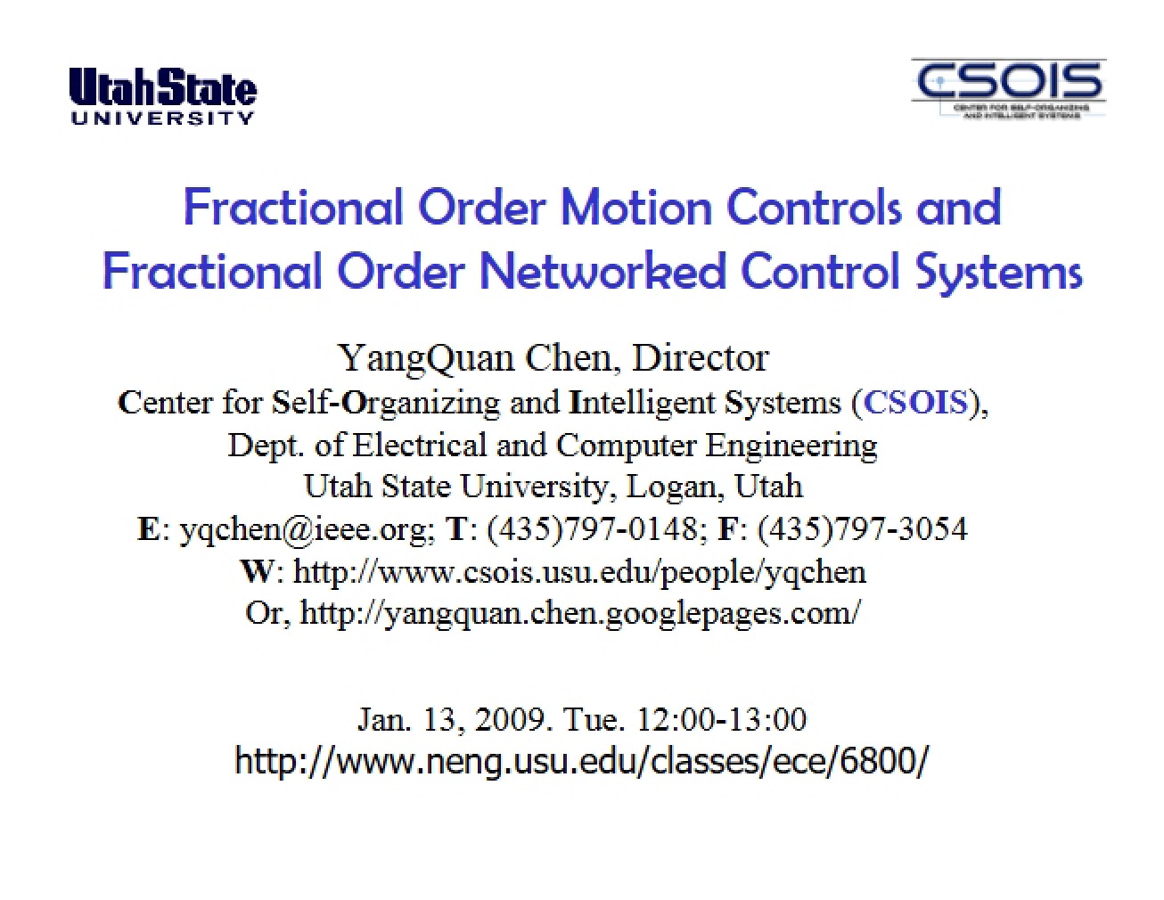 Control Systems Fractional Order Motion and Networked