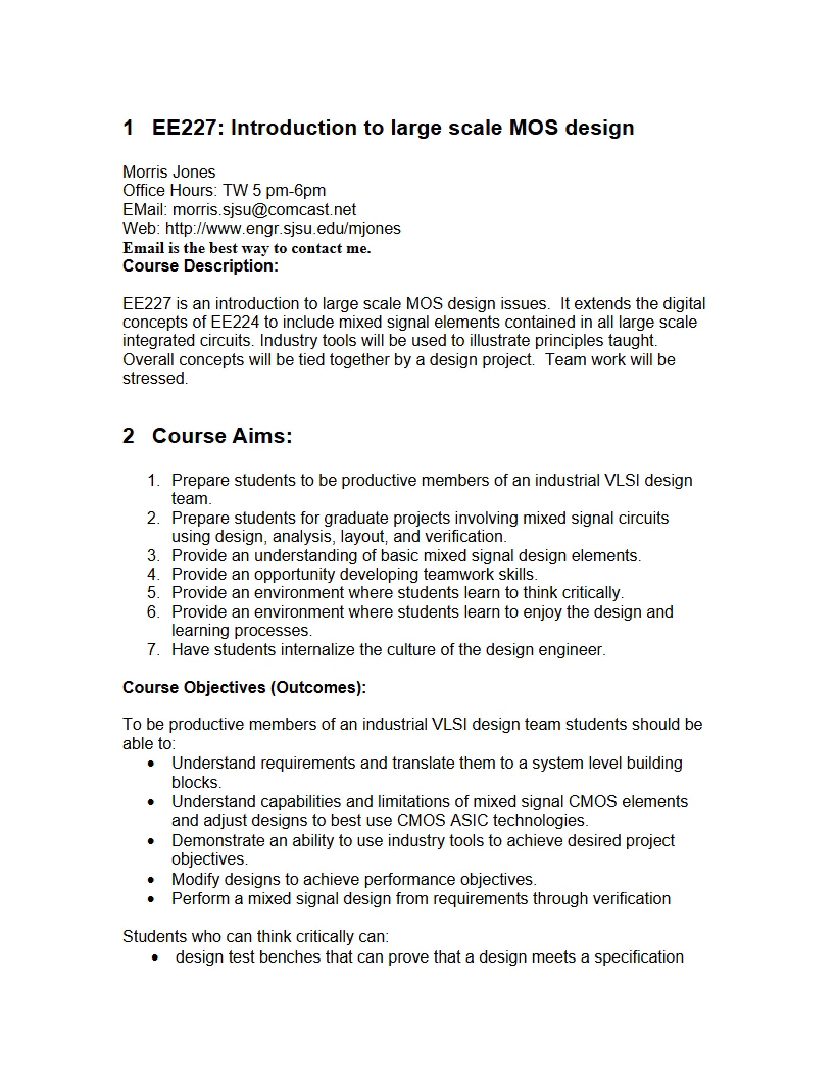 Signal Integrity Syllabus