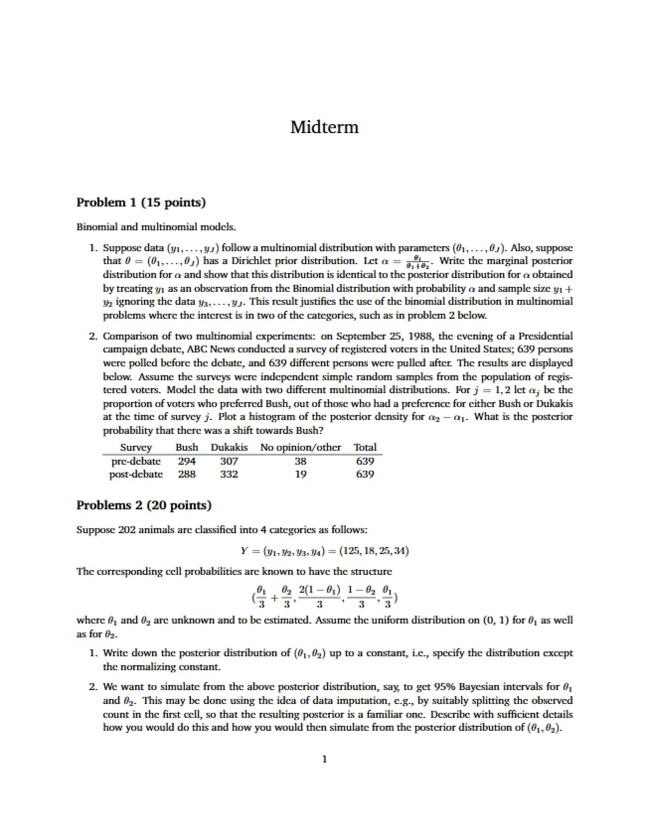 Bayesian Statistics Midterm Assessment