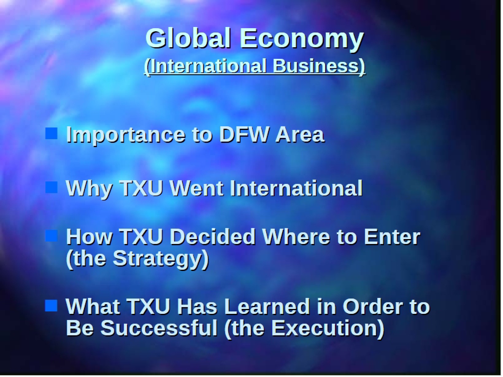 Economy on a Global Scale
