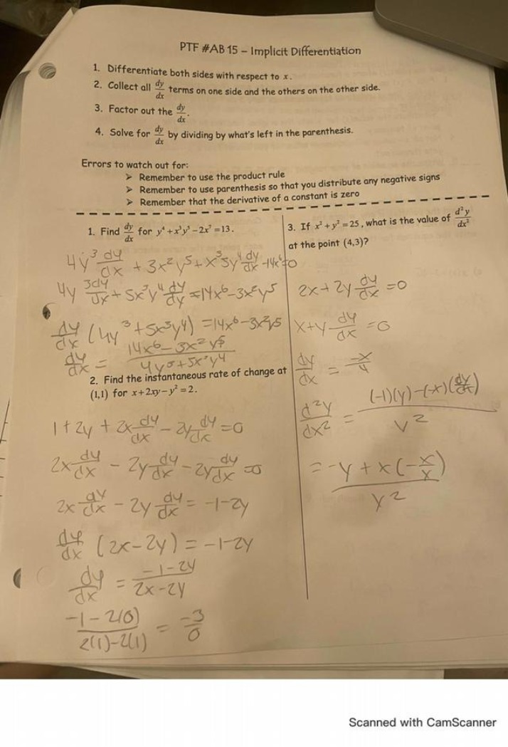 Practice Problems and Notes for Calculus