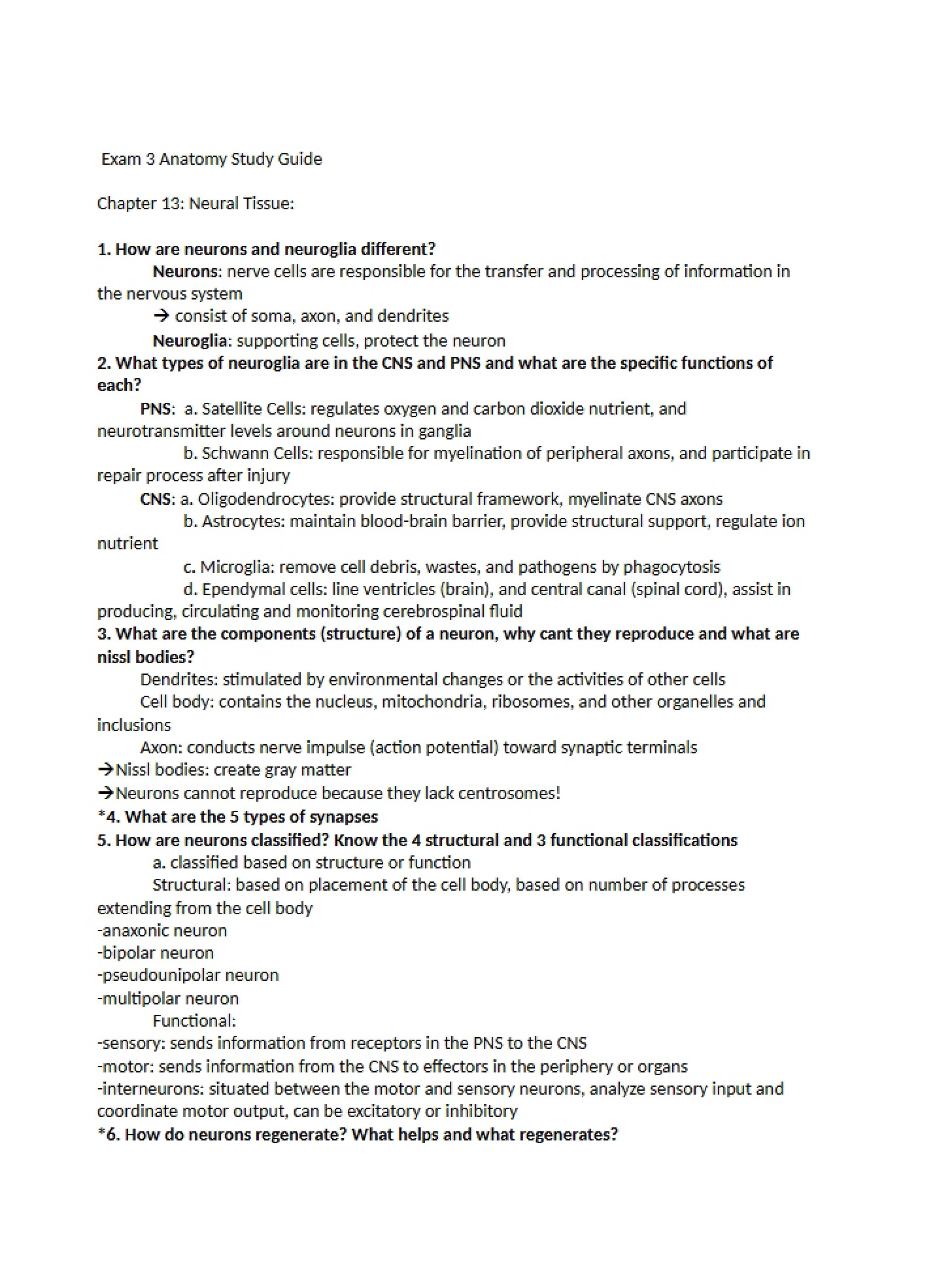 Exam 3 Study Guide Solutions