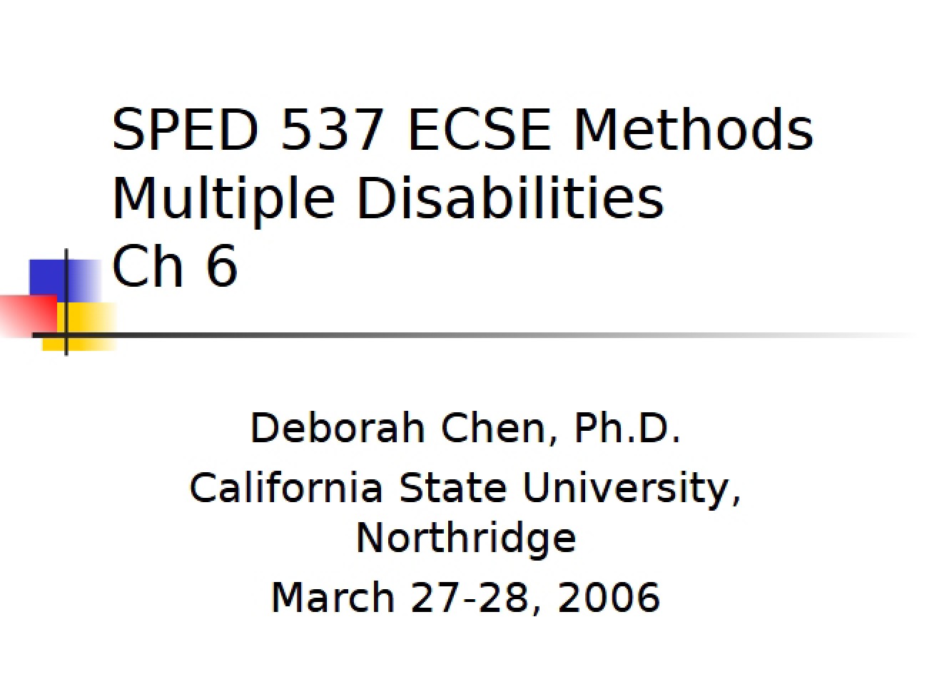 Special Ed Lecture Notes