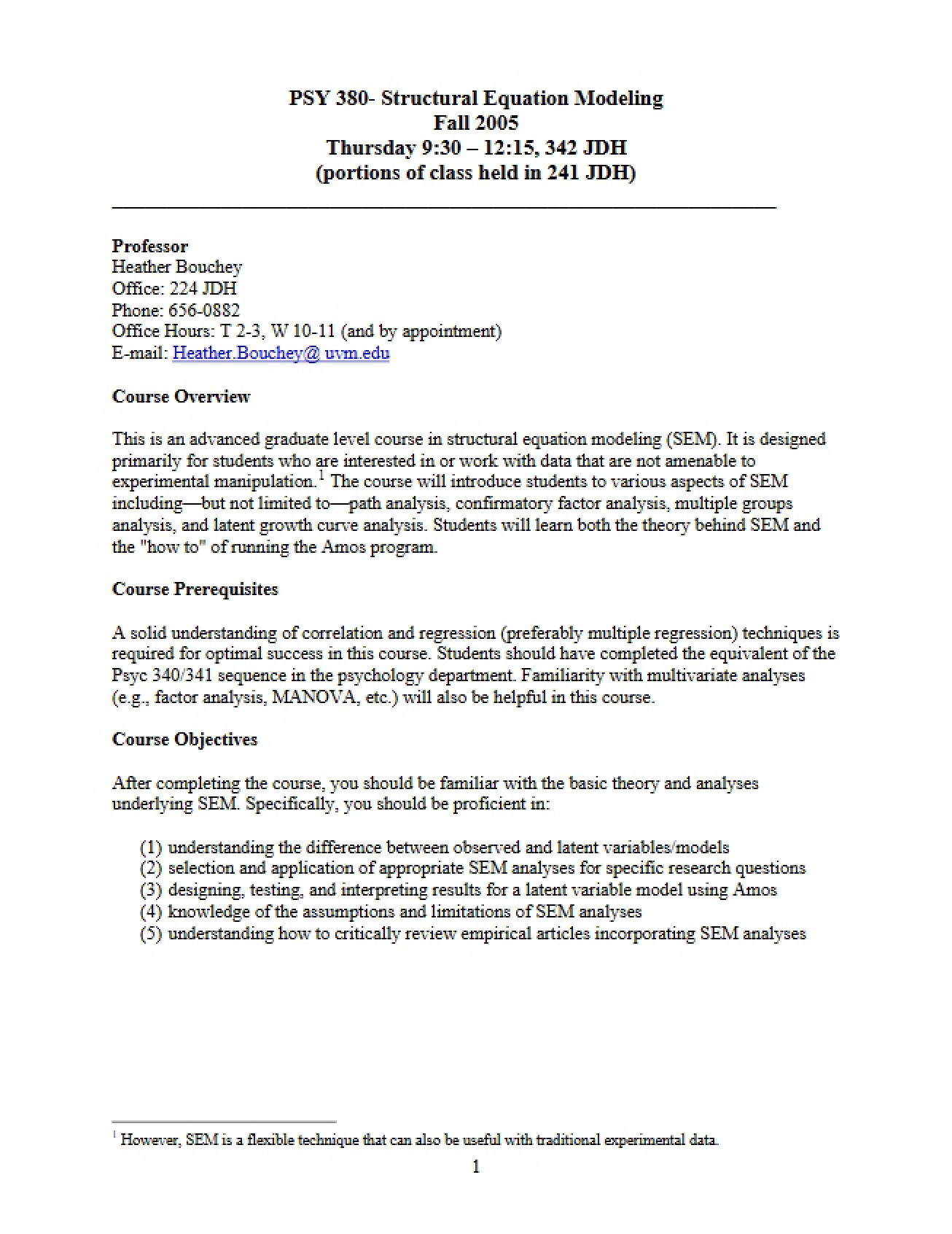 Course Syllabus Temperament and Emotion