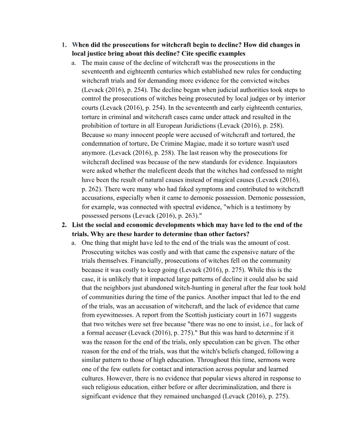 When and Why Did Witchcraft Prosecutions Decline