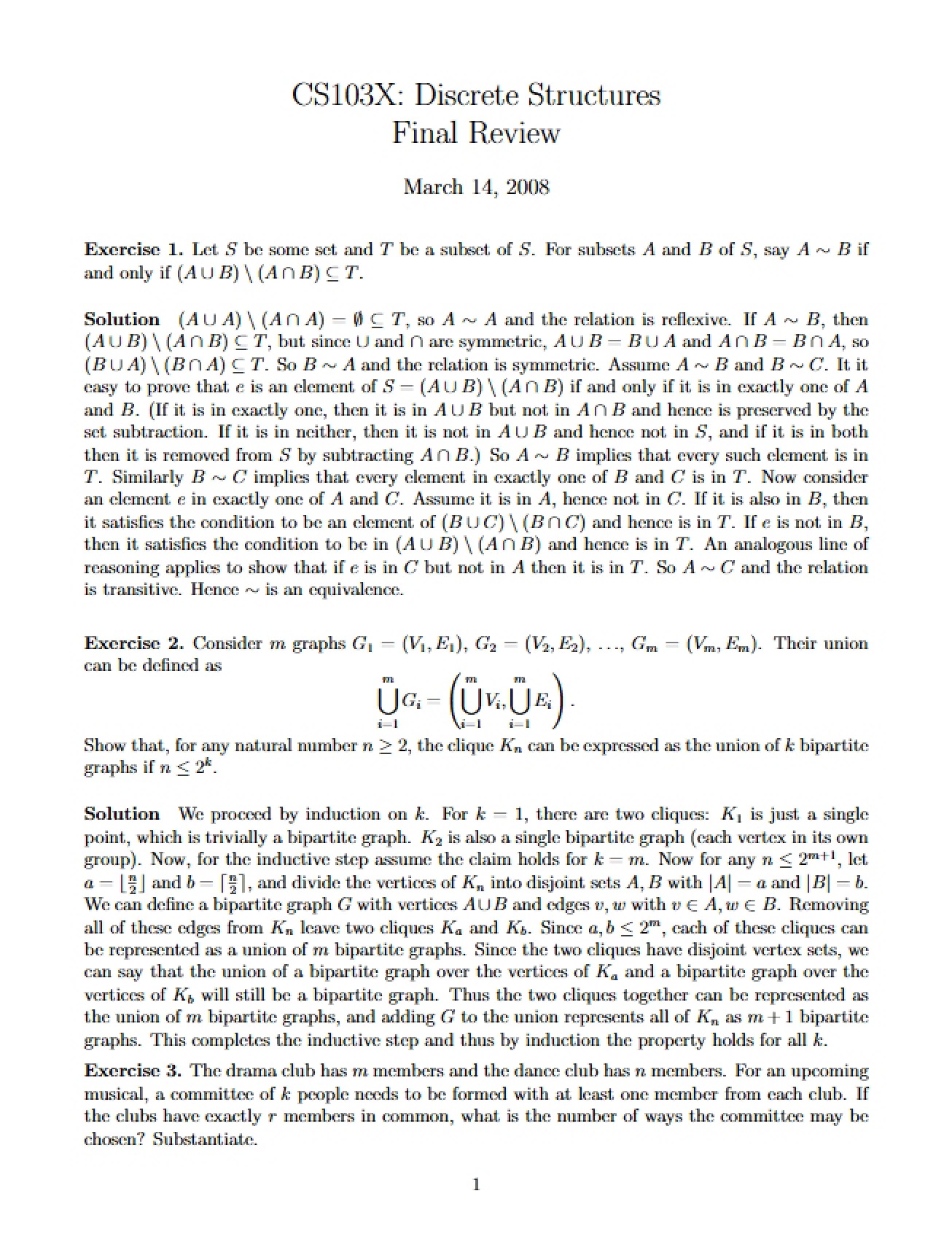 Discrete Structures Study Notes