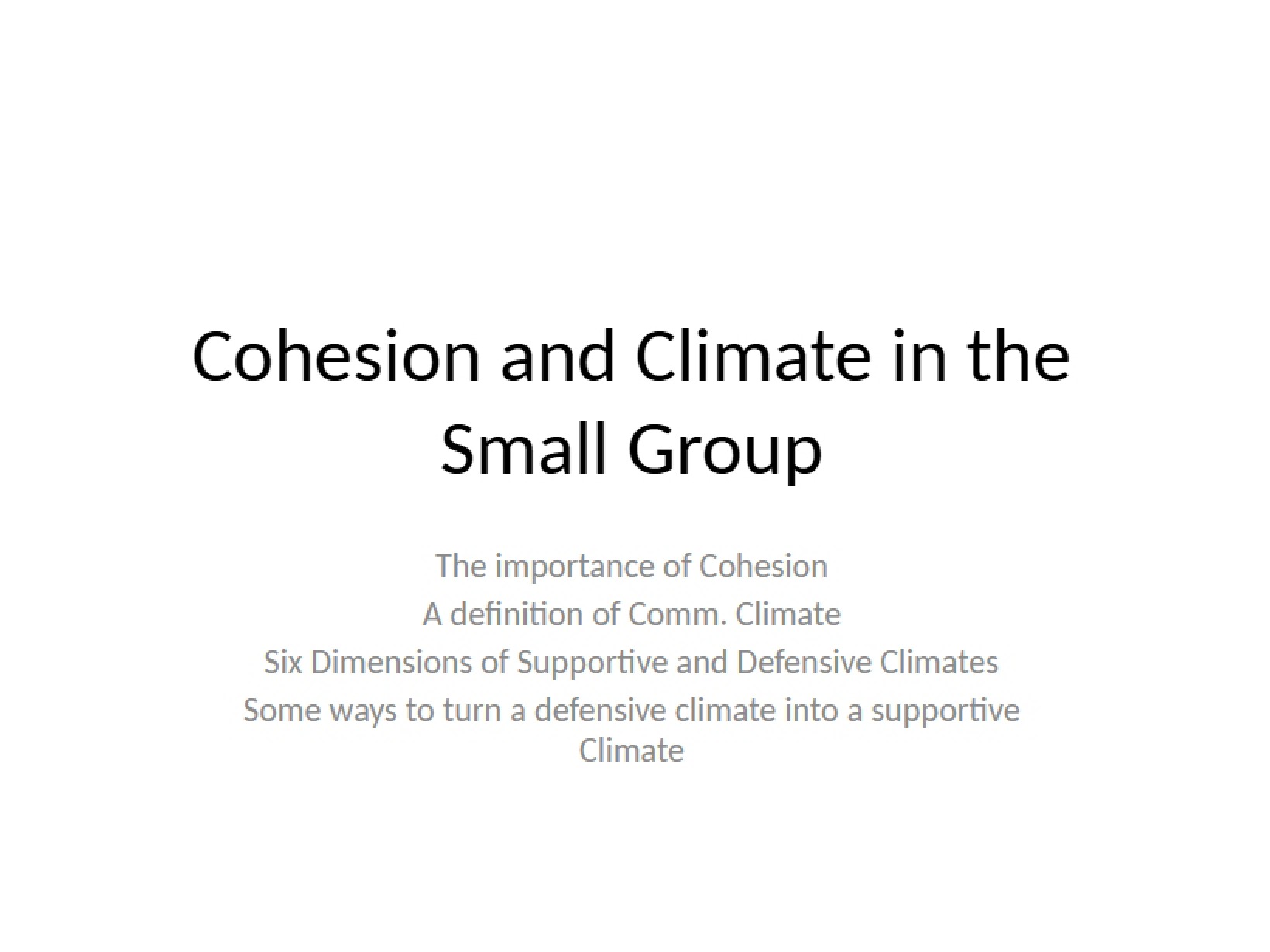 Small Group Communication Notes