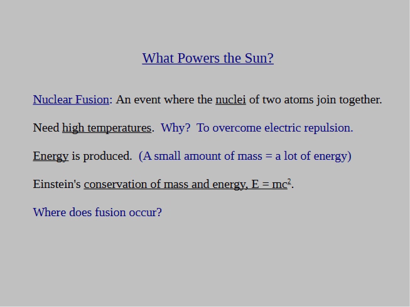 Astronomy Test 3 Review