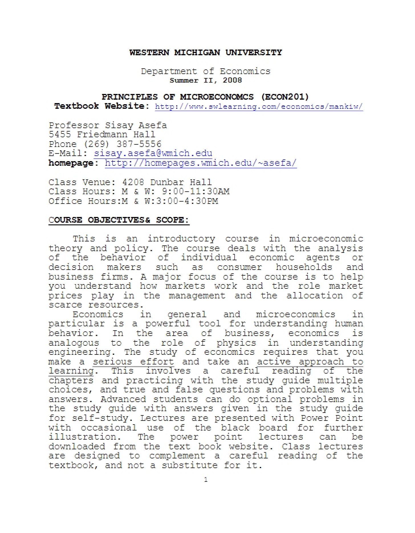 Course Syllabus