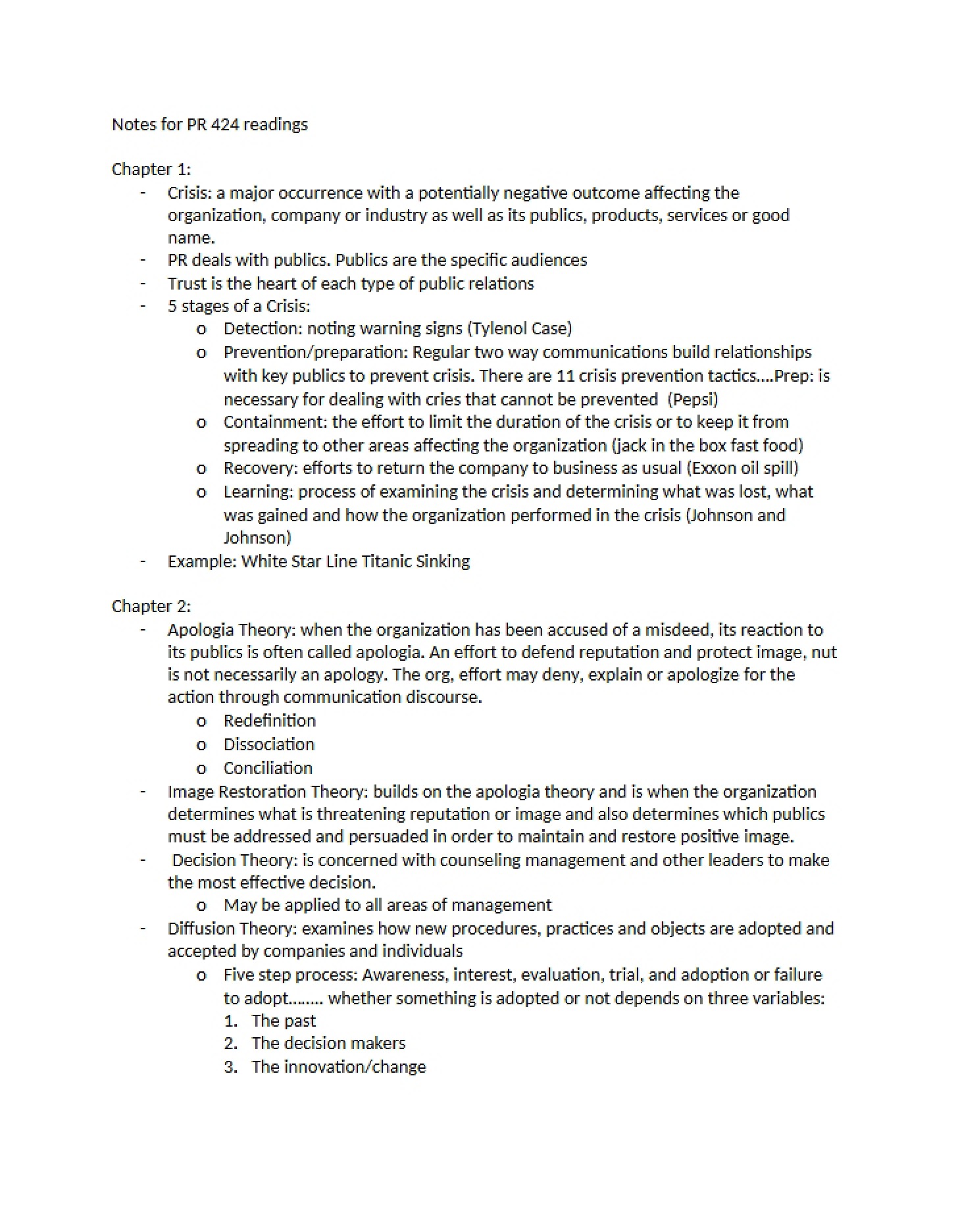 Notes PR 424