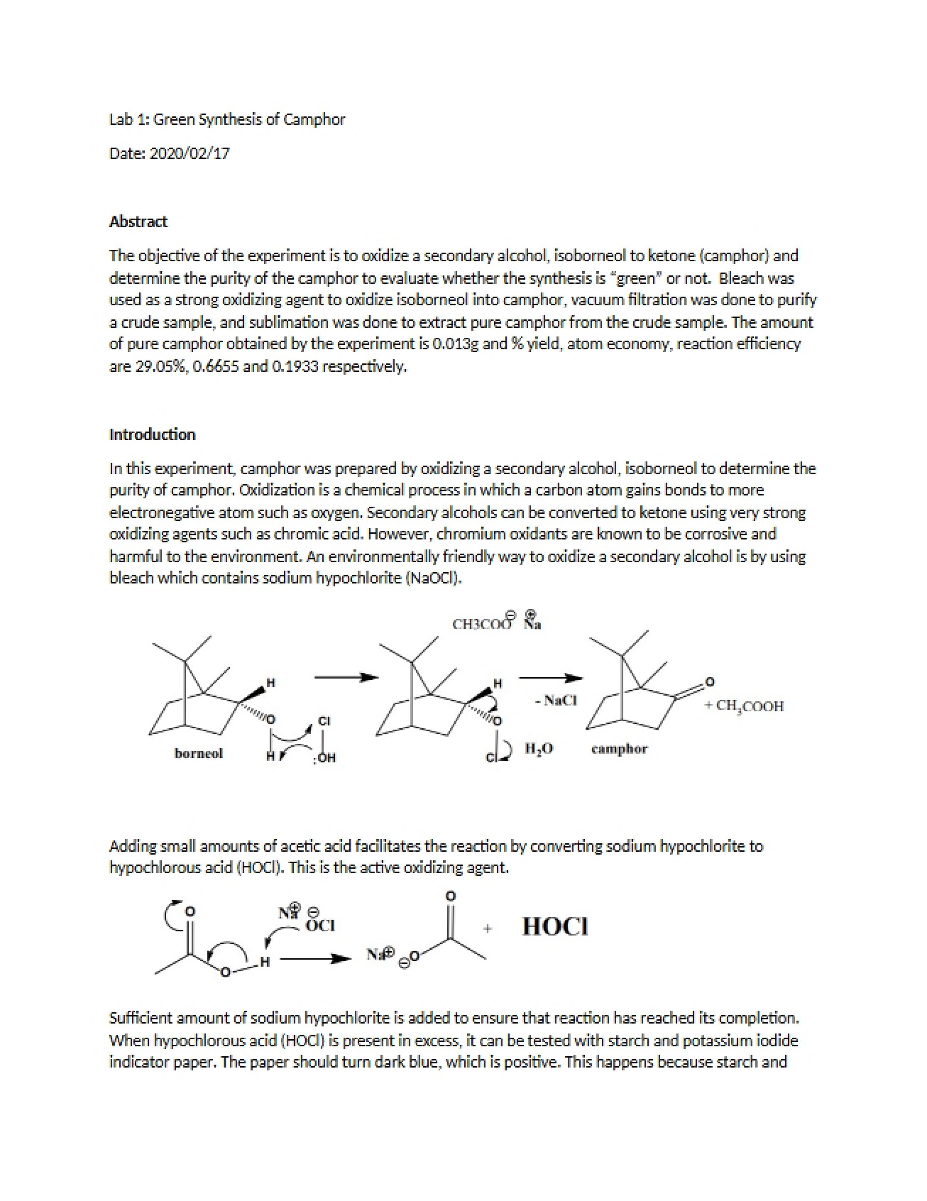 Report for First Laboratory