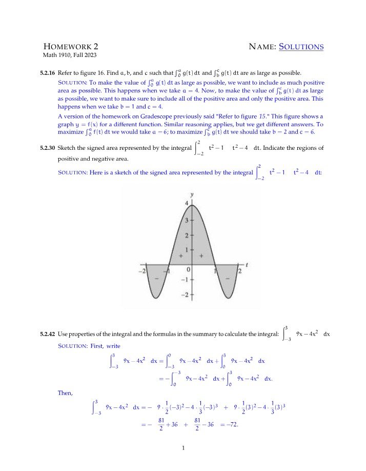 Solutions for Homework 2