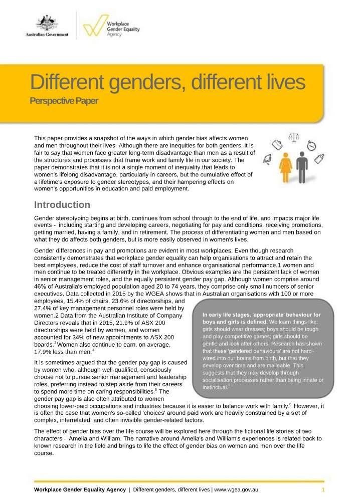 Different Lives, Different Genders