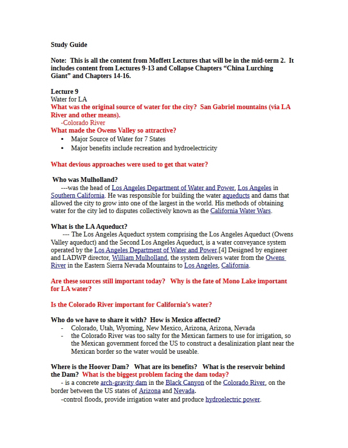 Guide for Study