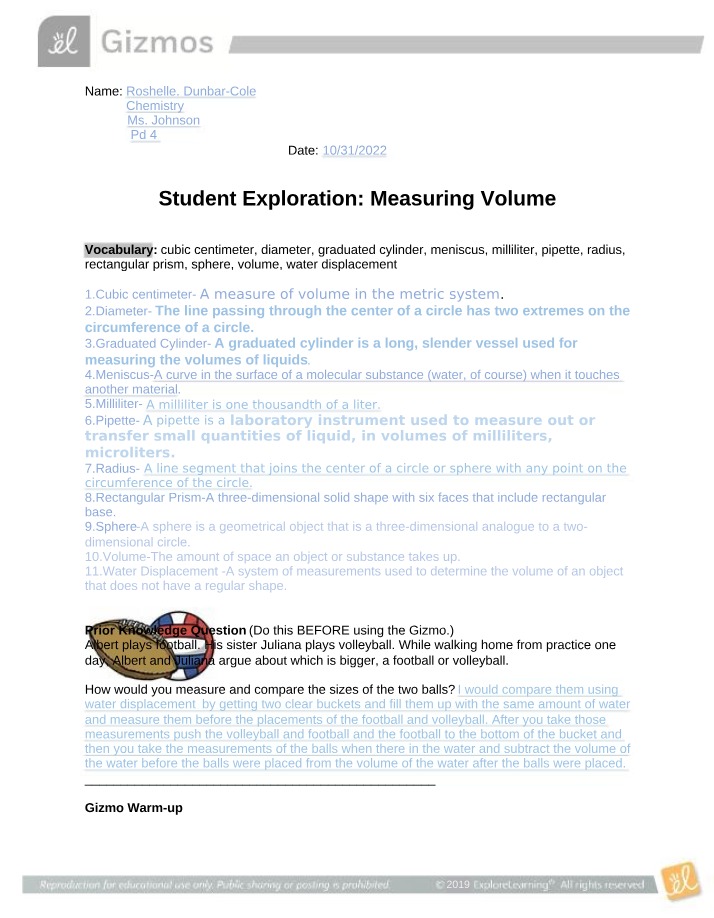 Measuring Volume Worksheet