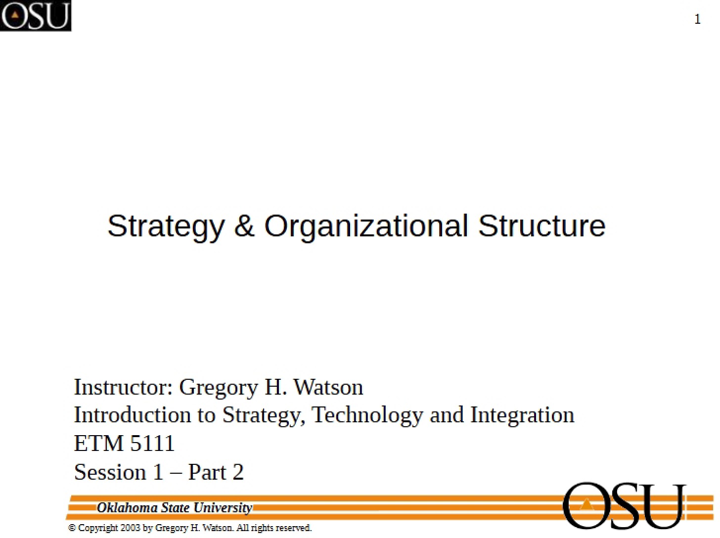 Organizational Structure and Strategy
