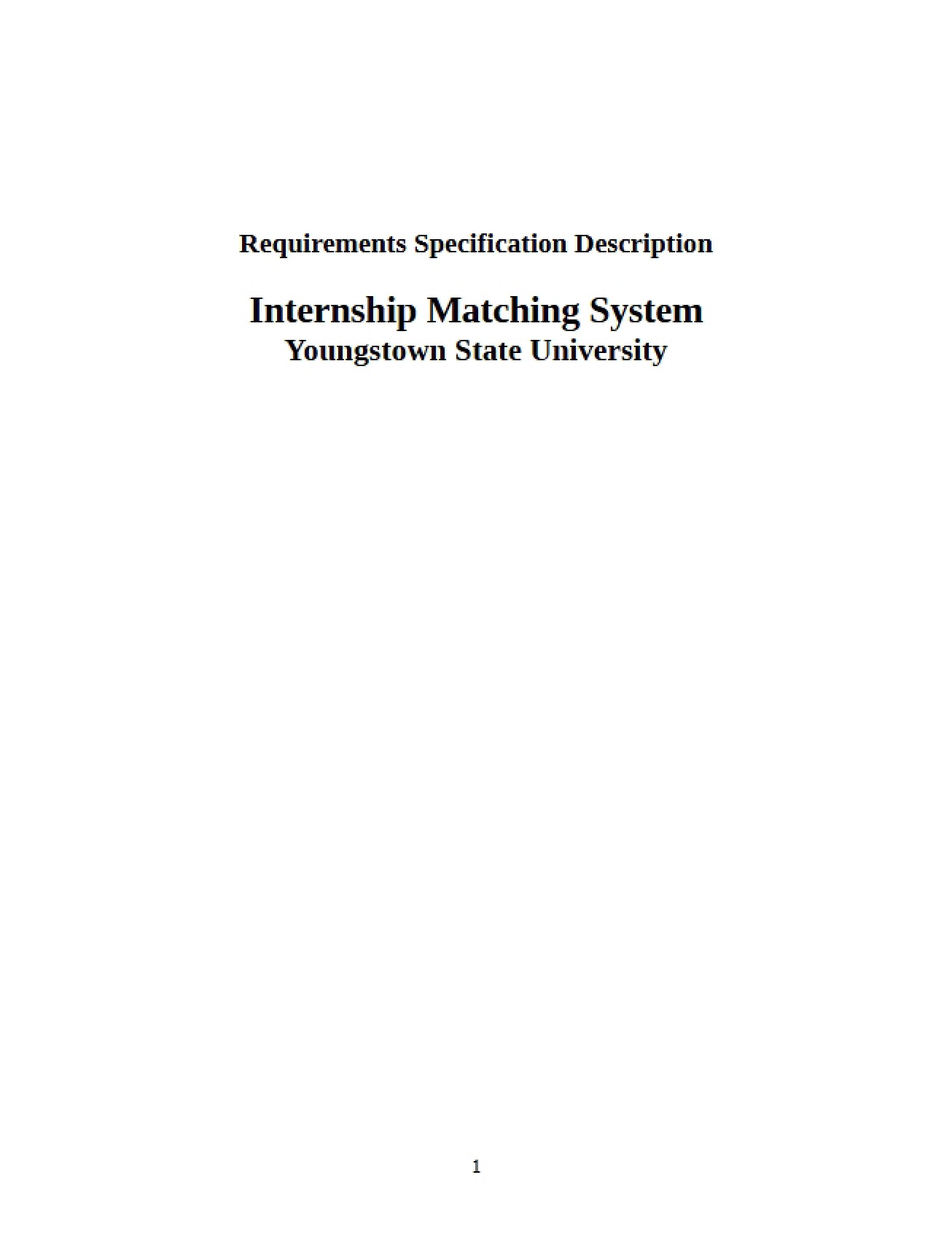 Specification Description for Requirements