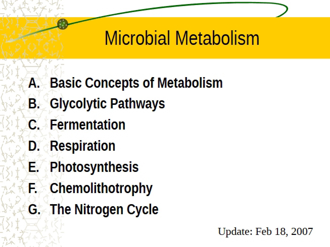 Introduction to the Principles of Microbial Metabolism