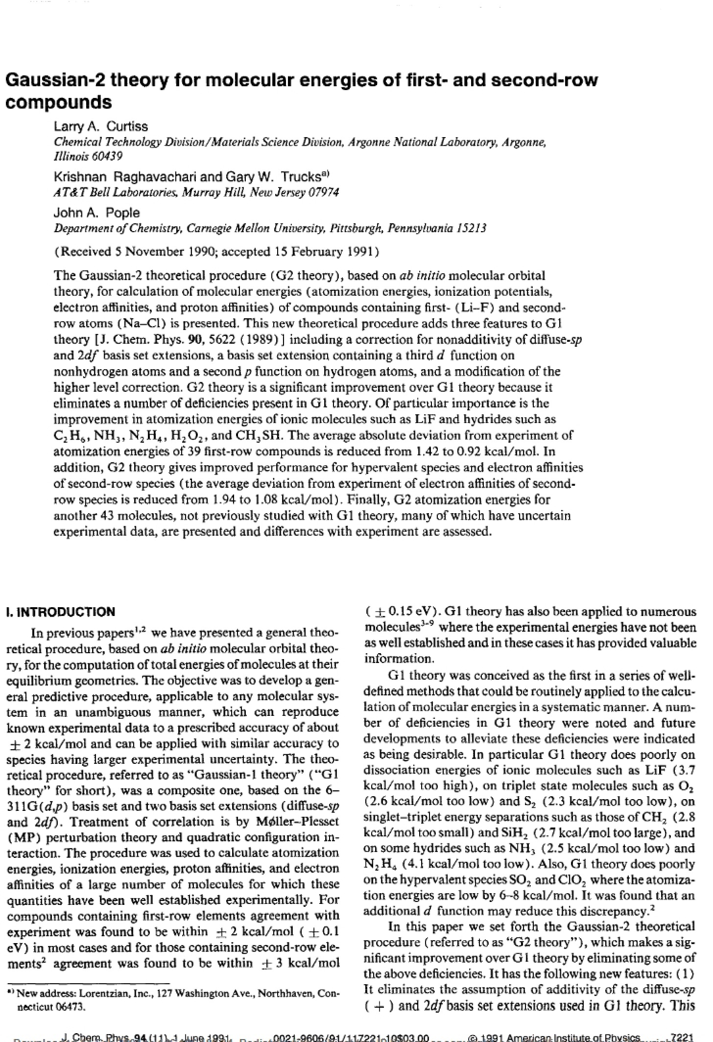 Molecular Energy Theory