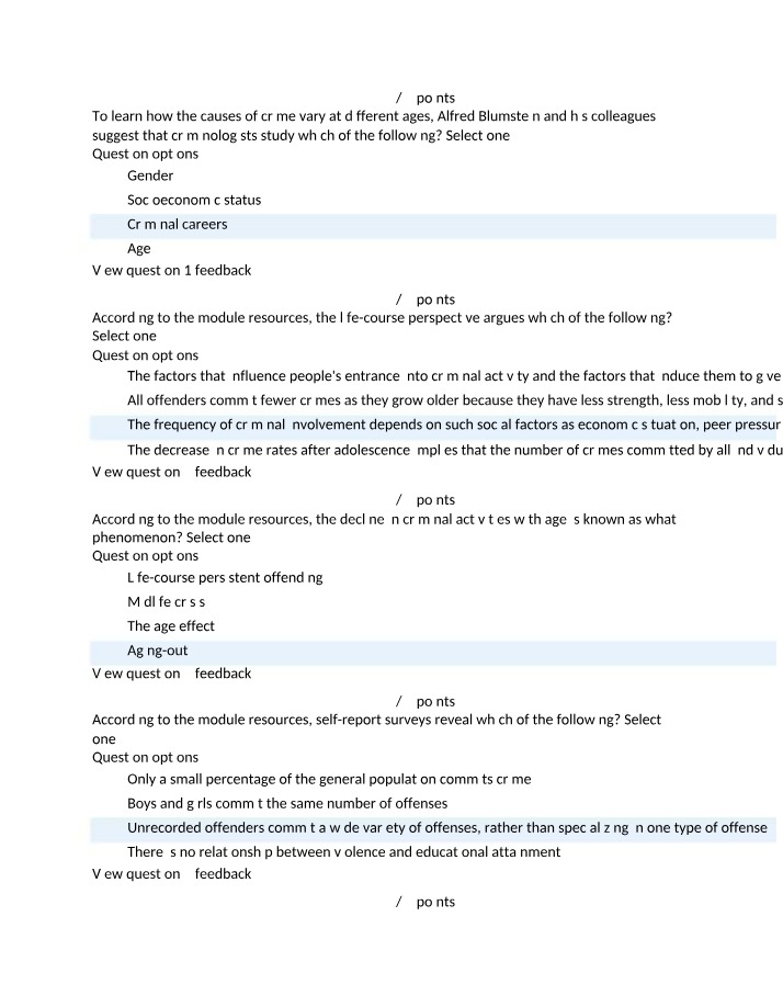 CJ340 Course Quiz
