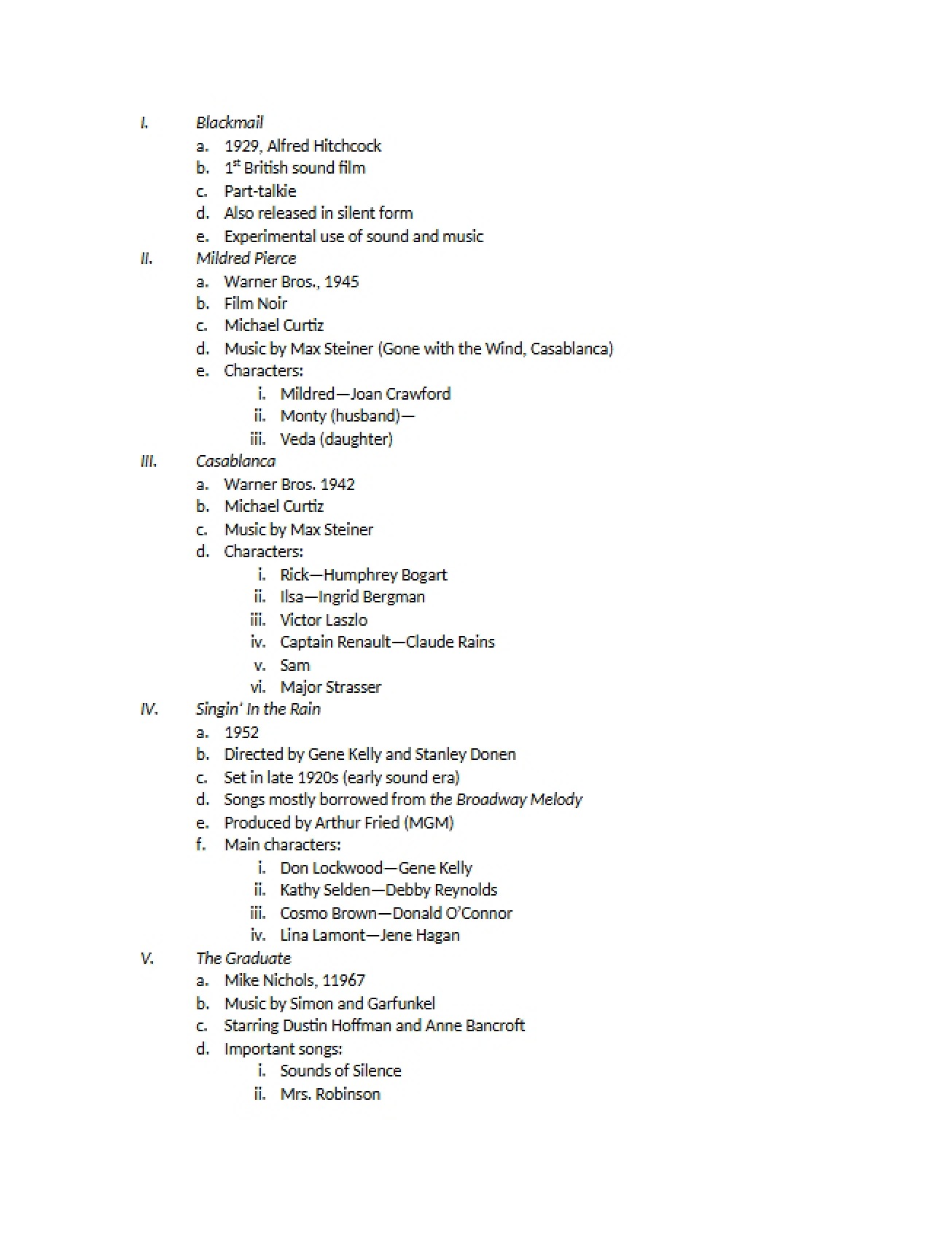 Film Music Lecture Notes