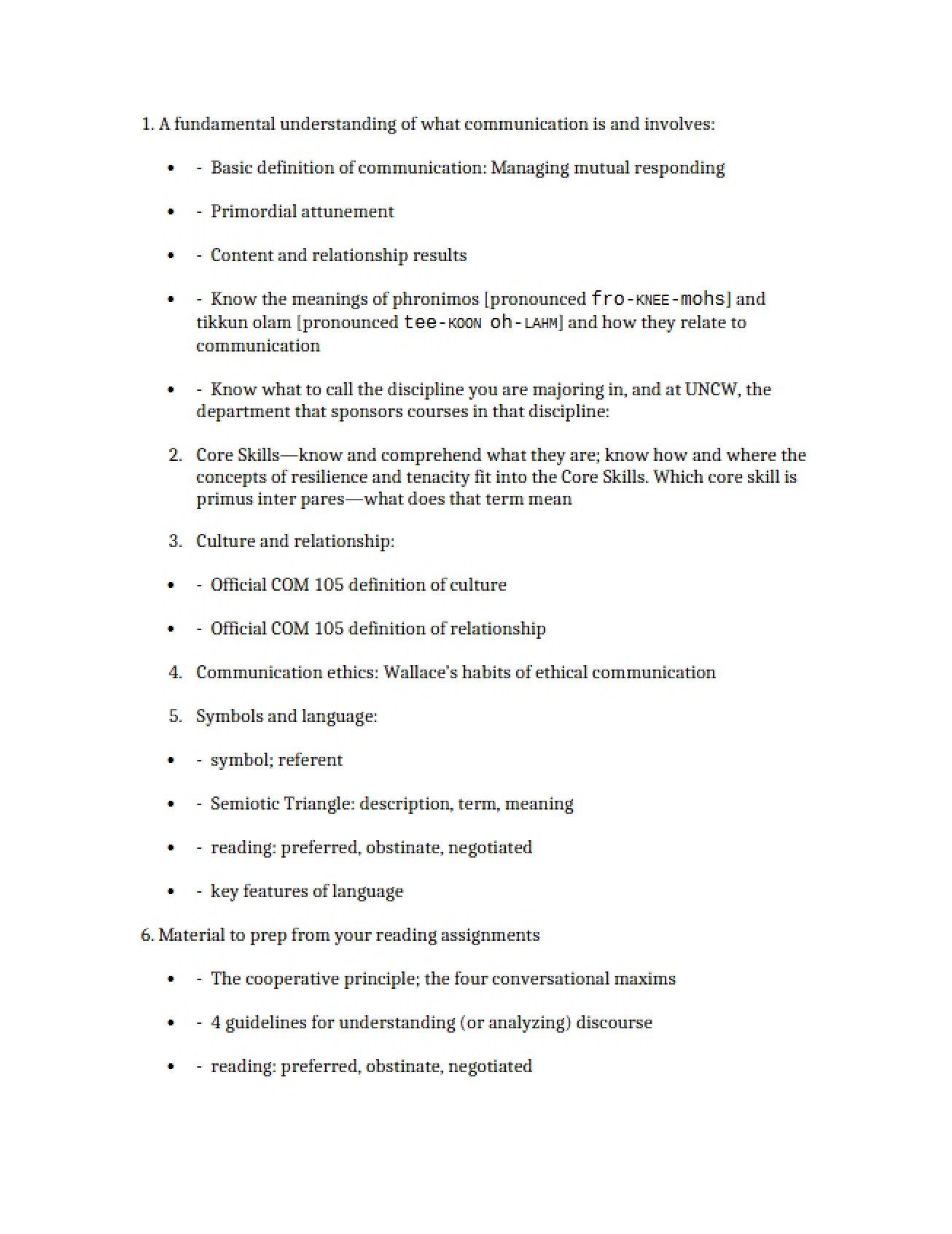 Intro to Communication Notes