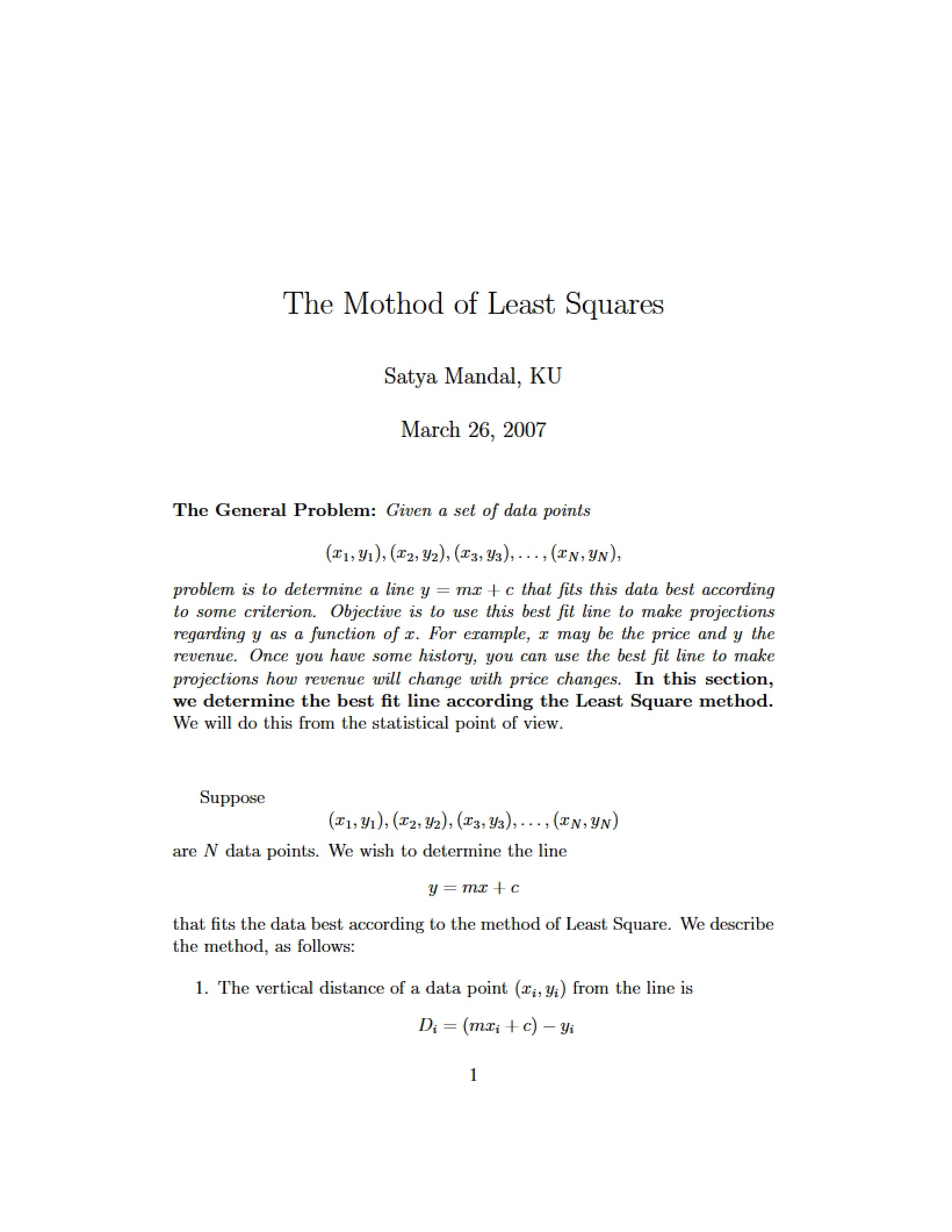 Least Squares Method