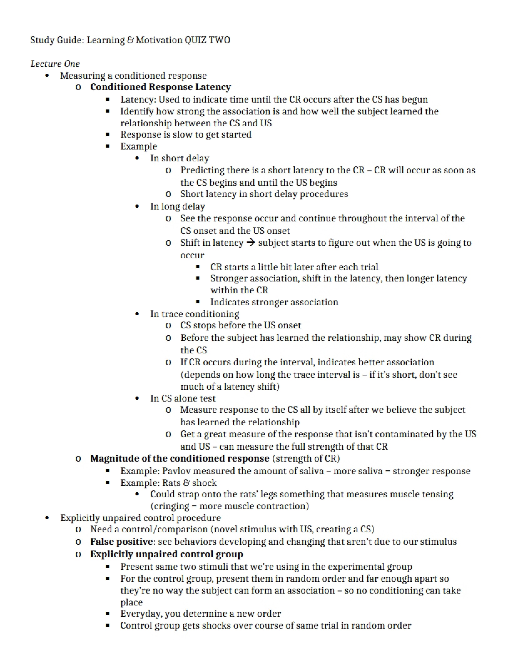 Second Learning Quiz