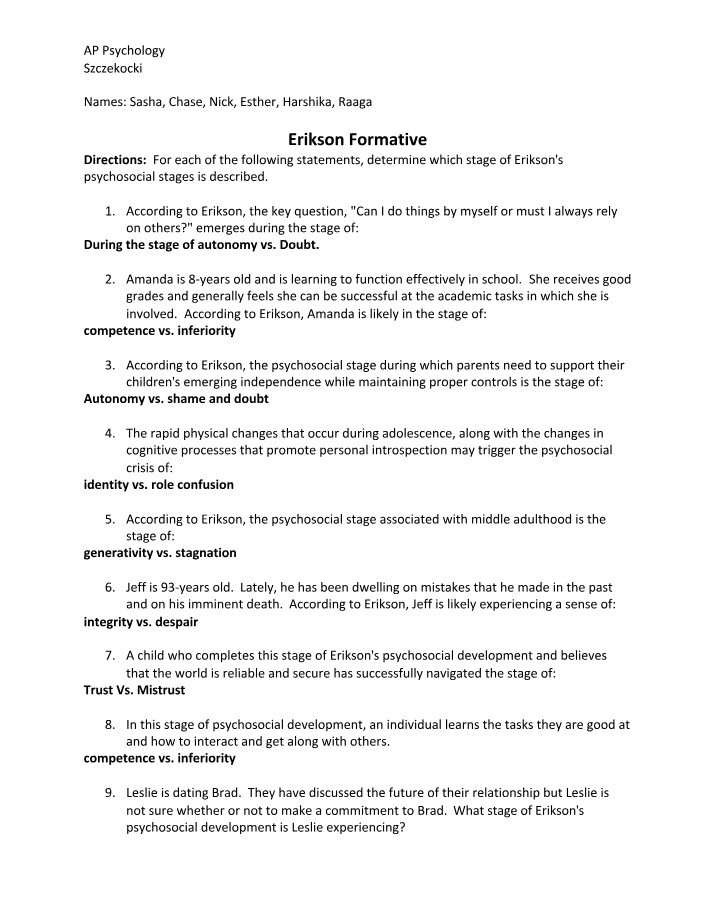 Formative on Erikson
